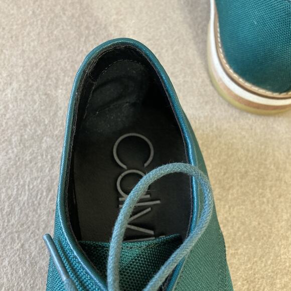 Calvin Klein Mens Green Oxford 34F0456 Designer Shoes Sz 9 Atlee Prom Wedding - Picture 5 of 7